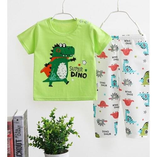 Girls Summer Pajamas Cute T-shirt Tops + Pants 2pcs Casual Set Kids Outfits For Boys Outfit Suit 0-6 Years Girls