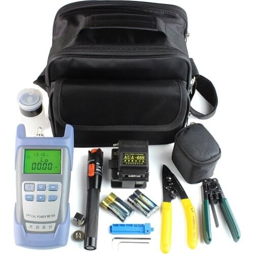 Kit de Ferramenta with Optical Fiber Cleaver and Lader Power Meter Tester Visual Fault Locator 10mw and Fiber Strippers