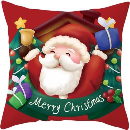 45x45cm Santa Claus Pillowcase Cute Christmas Home Cushion Cover Cute Cartoon Pillow No Pillow Heart