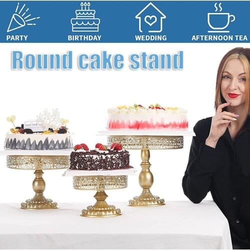 New Metal Round Cake Stand Multipurpose Cookies Cupcake Dessert Display Plate for Wedding Birthday Parties