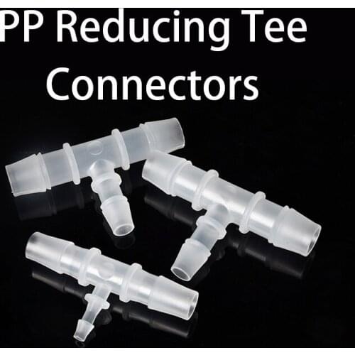 OD 3mm-20mm To 2-10mm PP Reducing Tee Connectors Aquarium Fish Tank Air Pump Aerator Fittings Drip Irrigation Pagoda Hose Joint