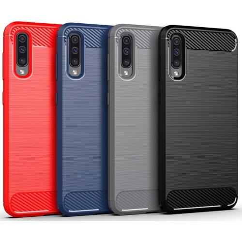 For Samsung Galaxy A50 A50S Case Luxury Carbon Fiber Skin Soft Silicone Cover Case For Samsung A50 A50S SamsungA50 Phone Cases