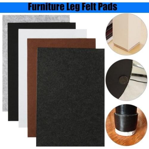 3/5mm Self Adhesive Furniture Leg Felt Pads Anti Slip Anti Noisy Thickening Bumper Chair Table Mats Floor Protection Mat Fitting