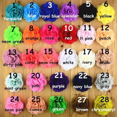 20pcs/lot 3.15'' Handmade Chiffon Silk Rosette Flowers For Girls Hair Accessories Wholesale Craft Flower Bulk For Headband DIY