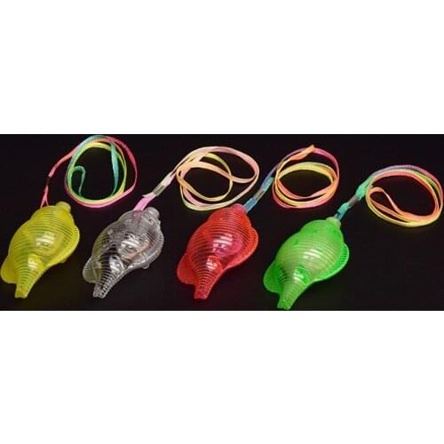 Glowing conch whistle three flashing led colorful christmas party birthday modes glow toys to push gifts childrens toys