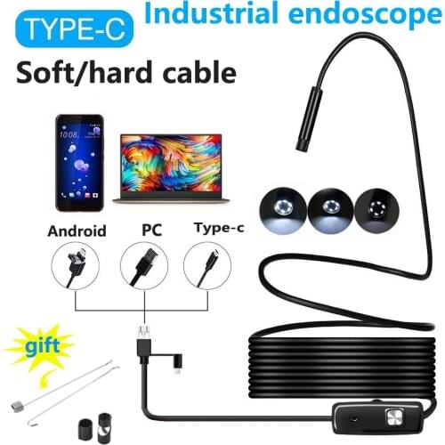 TypeC Cable 5.5mm 7mm Lens PC Android Endoscope Camera Industrial Borescopes USB Mini Endoscope 1m2m5m Waterproof