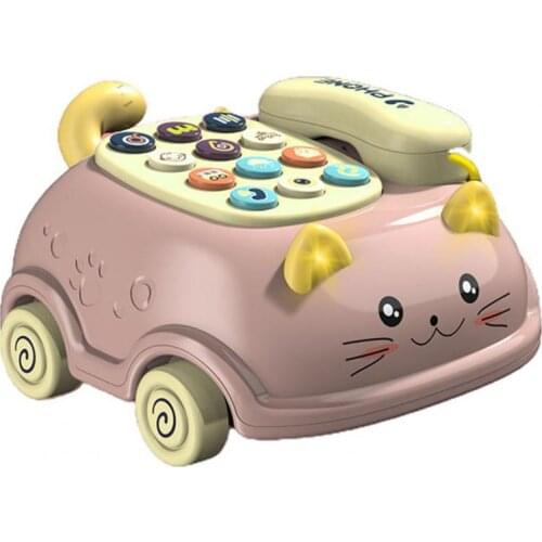 Rotary Phone Toys Strong Resistance Cultivate Cognition Electronic Educate Learning Music Phone Toy for Study Educate Learning M