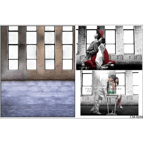 Bright Windowa Brick Wall Photography Backdrops Brick Floor Kids Photos Newborn/Wedding Vinyl Backdrops for Photography