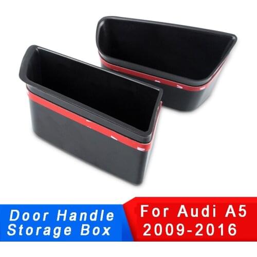 ABS Front Door Handle Storage Box For Audi A5 2009-2016 Holder Organizer Car Styling Accessories