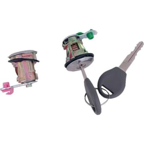 DL-121 Left and Right Door Lock Cylinder with 2 Keys Fit for Nissan Altima 98-03 for Frontier 98-04 for Pathfinder 00-04 Silver