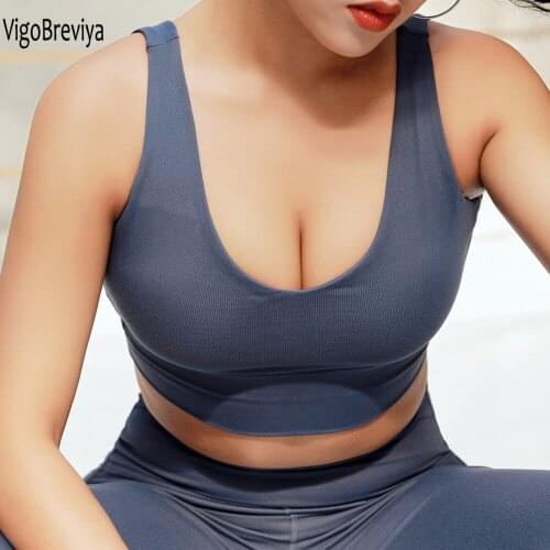 VigoBreviya Women Push Up Seamless Sports Bra Plus Size Workout Sport Top Crop Fitness Wear For Yoga Gym Brassiere High Impact