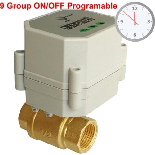 1/2'' Clock Timing control brass valve,110V-240VAC Timer Controlled Valve with 9 group programing