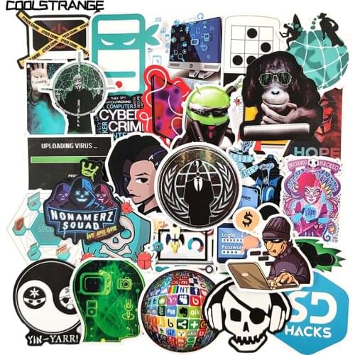 10/30/50Pcs Hacker Programmer Cool Stickers For Childrens Motorcycles Skateboards Phones Helmet DIY Diaries Scrapbooks Desk