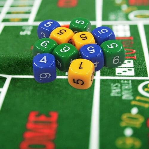 10 Pcs Color Acrylic Dice 6 Sided Dice 16mm Digital Number Cubes Round Coener For Kid Educational Toys DIY Board Games