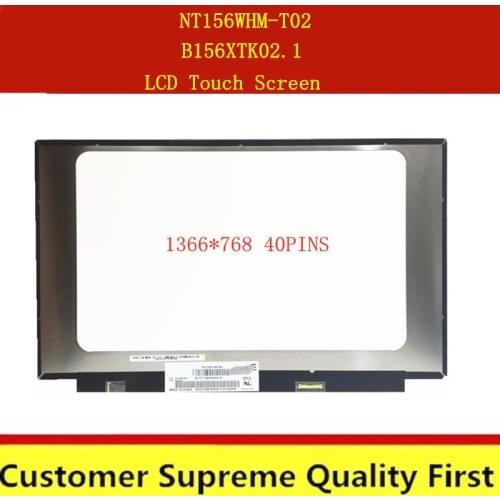 15.6'' HD Panel LCD Touch Screen LED Display Matrix NT156WHM-T02 B156XTK02.1 for Lenovo ideapad 3-15IML05 81WR 1366x768 40 pins