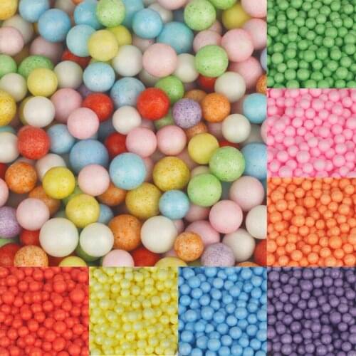2-4mm Multi Colors Mini White Foam Balls for Slime foam balls craft beads For Floam Filler DIY Supplies 8000pcs/lot