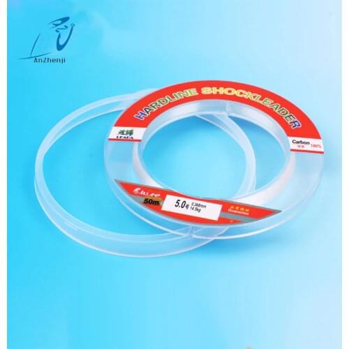 2017 AZJ New 50m Fluorocarbon Leader fishing line Japanese 100% Carbon Fiber Good Fly Fishing Line Pesca peche
