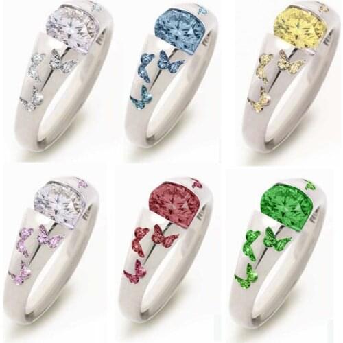 2020 Carofeez Romantic Crystal Rhinestones Rings For Women Accessories Jewelry Wedding Gift Band Fashion Butterfly Design Rings