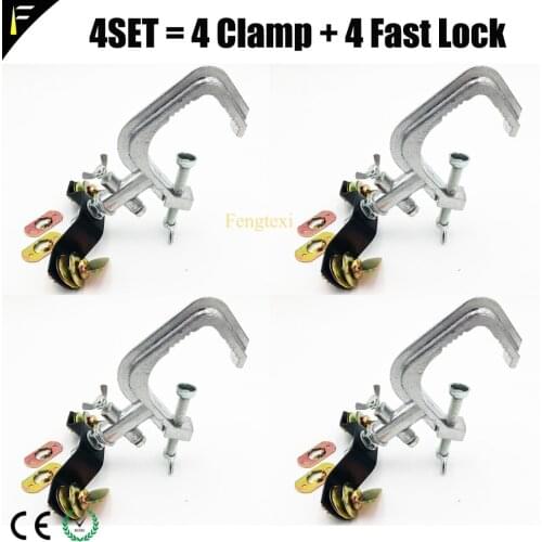 4Set/LOT Stage Clamp Hook 15A With Fast Lock Load 50KG LED Moving Head Beam Light Equipement Free Delivery