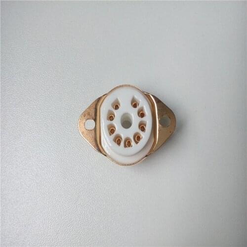 8pcs ceramic tube socket seat GZC9-D-G 9 pin seat tube socket silver foot for 12At7 12AX7 12AU7 tube amplifier