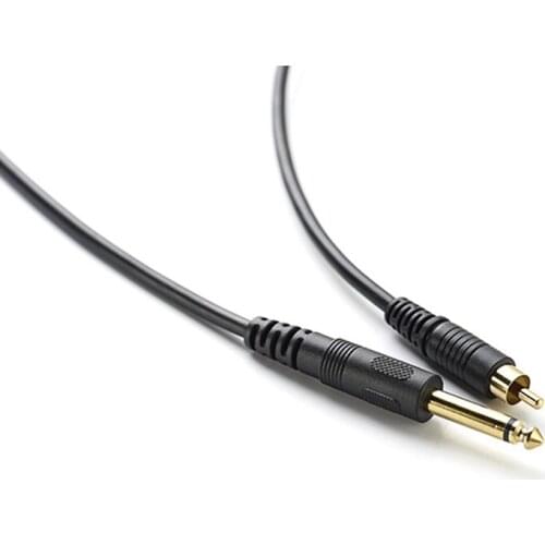 5pcs/lot 1/4'' 1.5m Mono TS 6.35mm Male to RCA Male Jack Audio Cable For Console Amplifier Electric Guitar Mixing ConsoleLine