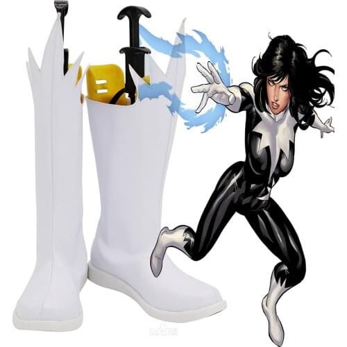 Superhero Polaris Lorna Dane Cosplay Boots White Shoes Custom Made Halloween Costumes Accessories for Women and Men