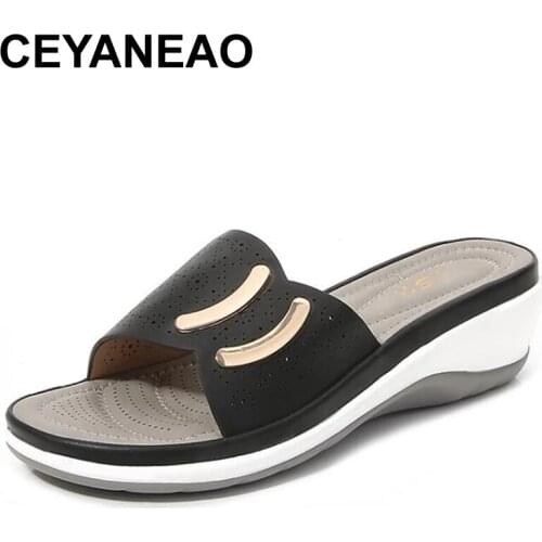 CEYANEAO Womens Ladies Shoes Vintage Charm European Women Sandles Slippers For Women Female Shoes