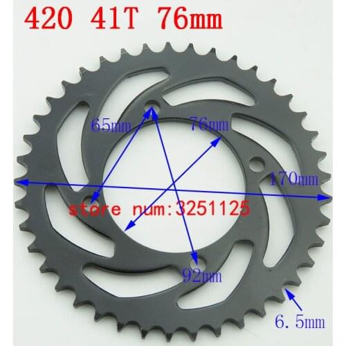 Black steel 420 76mm 41T Tooth Rear Chain Sprocket Cog for 110cc 125cc 140cc PIT PRO QUAD DIRT BIKE ATV