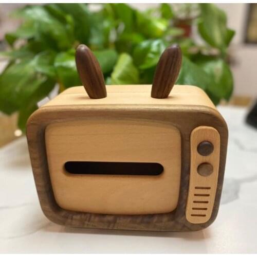 Wooden Napkin Box Home Furnishing Decoration Handmade Tissue Paper Storage Boxs Living Room Decorations Ornaments Cartoon