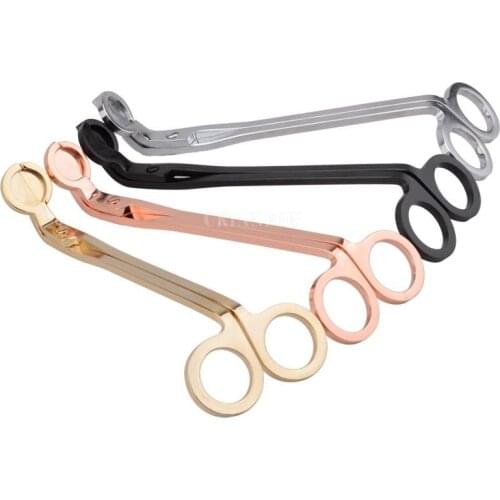 DHL 100PCS 18cm Stainless Steel Candle Wick Trimmer Oil Lamp Trim Scissor Tijera Tesoura Cutter Snuffer Tool Hook Clipper