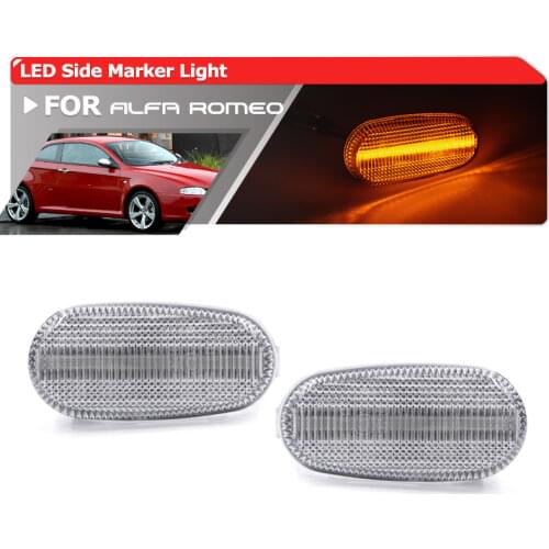 Fits For Alfa Romeo 147 937 01-10 GT 937 03-10 MiTo 955 08- For Fiat Bravo II 198 07-14 Clear Amber Front Led Side Marker Lights