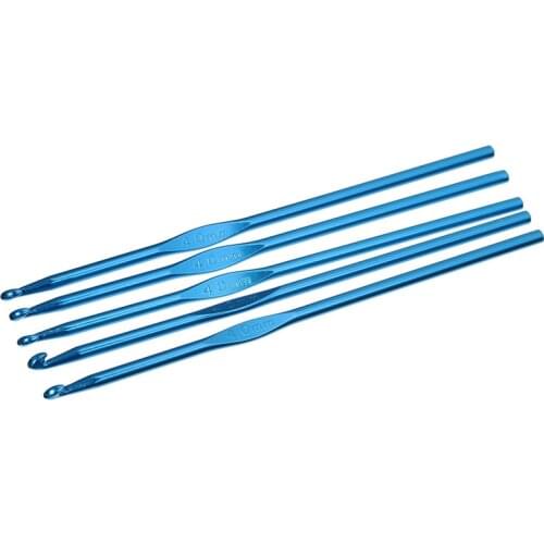 DoreenBeads 4mm Aluminum Hand Sewing Crochet Hook At Random Color Weave Craft Sweater Hats Scarf 15cm(5 7/8") long, 5 PCs/Set