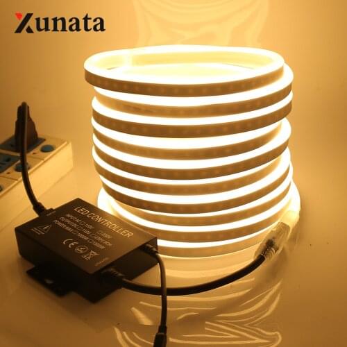 Dimmable LED Strip Neon Flex Rope Light 2835 120Leds/m Neon Ribbon Waterproof Flexible Neon Sign Outdoor Lighting 220V EU Plug