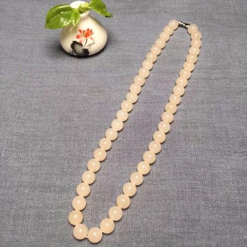 Hetian jade power necklace round and full hn01