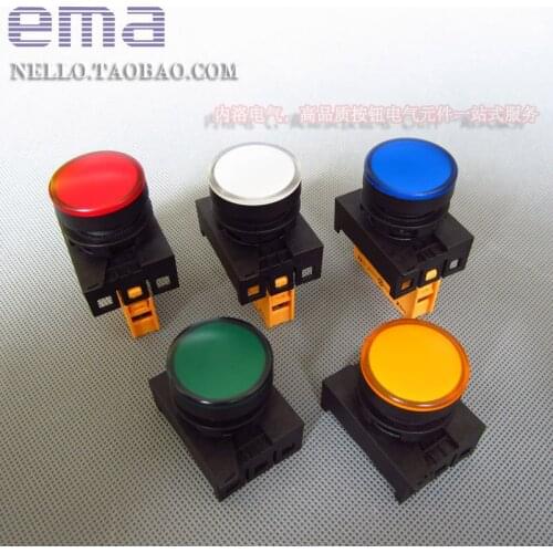 [SA]EMA indicator 22mm full cover E2I0 * red yellow blue and white LED AC110 / 220V--10pcs/lot