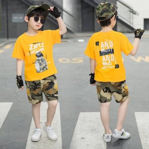 Summer 2021 Boys Clothes Sets Short Sleeve+Short Pant 2Pcs Suit For 3T 4 6 8 10 12 Years Casual Comfortable Costumes For Kids