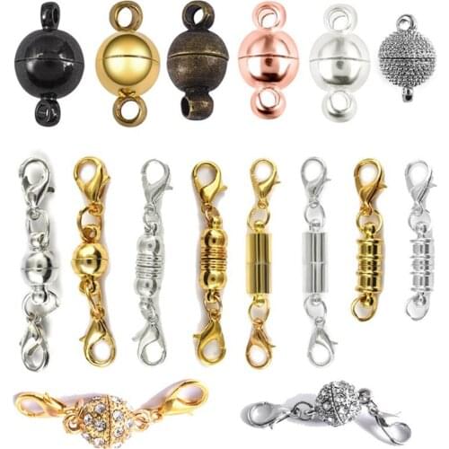 10 PCS/Pack Round Double-Headed Lobster Magnetic Clasp For Making Bracelets Necklaces Connectors Buckle DIY Jewelry Accessories