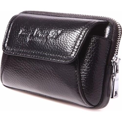 Men Genuine Leather Cowhide Waist Pack Cell Mobile/Phone Case Belt Hip Waist Bag Purse For Father Gift trend New