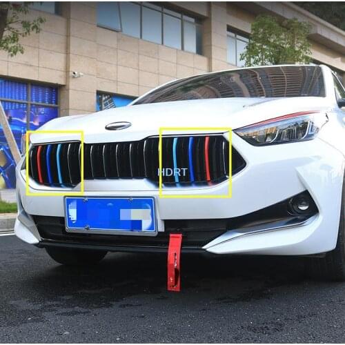 ABS chrome/stainless steel 3 Colors Combination Front Grille Decorated Sticker For Kia K3 2019 2020 2021 3pcs