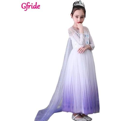 2020 New snow queen Costumes Cosplay Dress For Kids Wedding Dress Flower Girl Halloween Christmas Kids Clothes