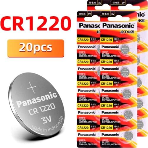 Original 20PCS Panasonic CR1220 Coin Cell Button Batteries DL1220 BR1220 ECR1220 LM1220 3V Lithium Battery For PDA MP3 player