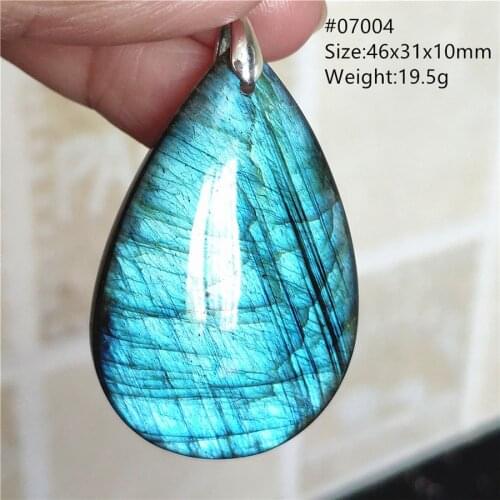 Genuine Natural Labradorite Rainbow Blue Light Women Pendant Love Crystal Fashion Rare Stone Necklace Pendant Jewelry AAAAA