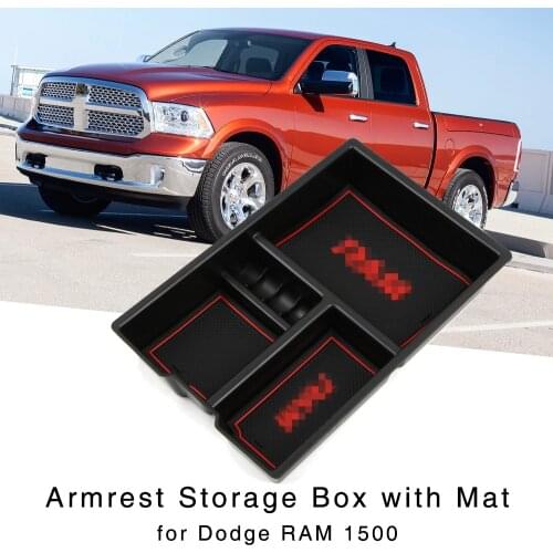 Armrest Storage Box for Dodge Ram 1500 2009 2010 2011 2012 2013 2014 2015 2016 2017 Interior Organizer Central Console Tray