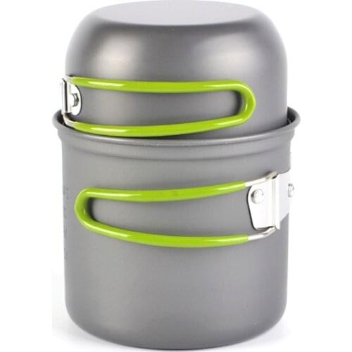 1-2 Persons Outdoor Camping Ultralight Cookware Utensils Portable Hiking Picnic Cooking Pot Pan