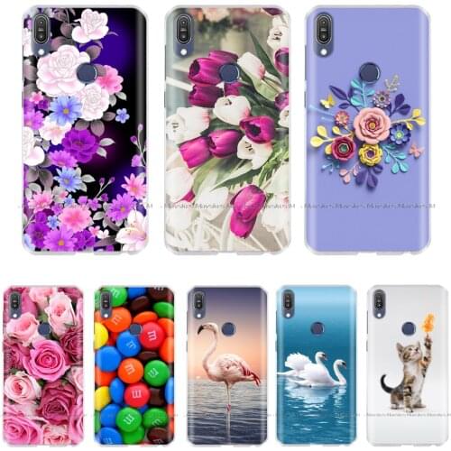 Shockproof Silicone Case For ASUS Zenfone Max Pro M1 ZB601KL ZB602KL Case Cute Cartoon Cat Flower TPU Case for Max Pro M1 Cover
