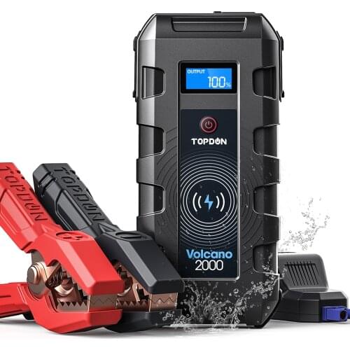 TOPDON V2000 Jump Starter 20800mAh 2000A 12V Output Portable Emergency Starter Car Booster Starting Device