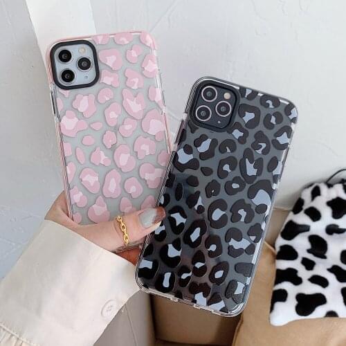 Gimfun Luxury Leopard Print Phone Case for iPhone 11 12 Mini Pro Max XS Max XR 7 8 Plus Retro Leopard Clear Soft Tpu Back Cover