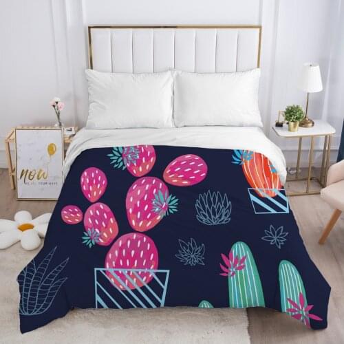Luxury Duvet cover Quilt/Blanket/Comfortable Case 140x200 150x200 240x220 for Home 3D Bedding Print Nordic Cactus Dark color