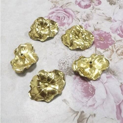 Pure Copper Lotus Leaf Shape Handle Bedroom Drawer Cabinet Door Knob Storage Box Closet Brass Art Single Hole Pulls