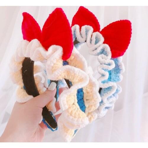 Handmade Princess Bowknot KC Girl Sweet Knitted Hairband Lolita Hair Accessories D537